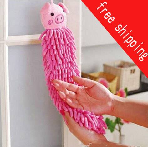 Cutty head cartoon microfiber hanging kitchen hand towel-Keroppi (green)